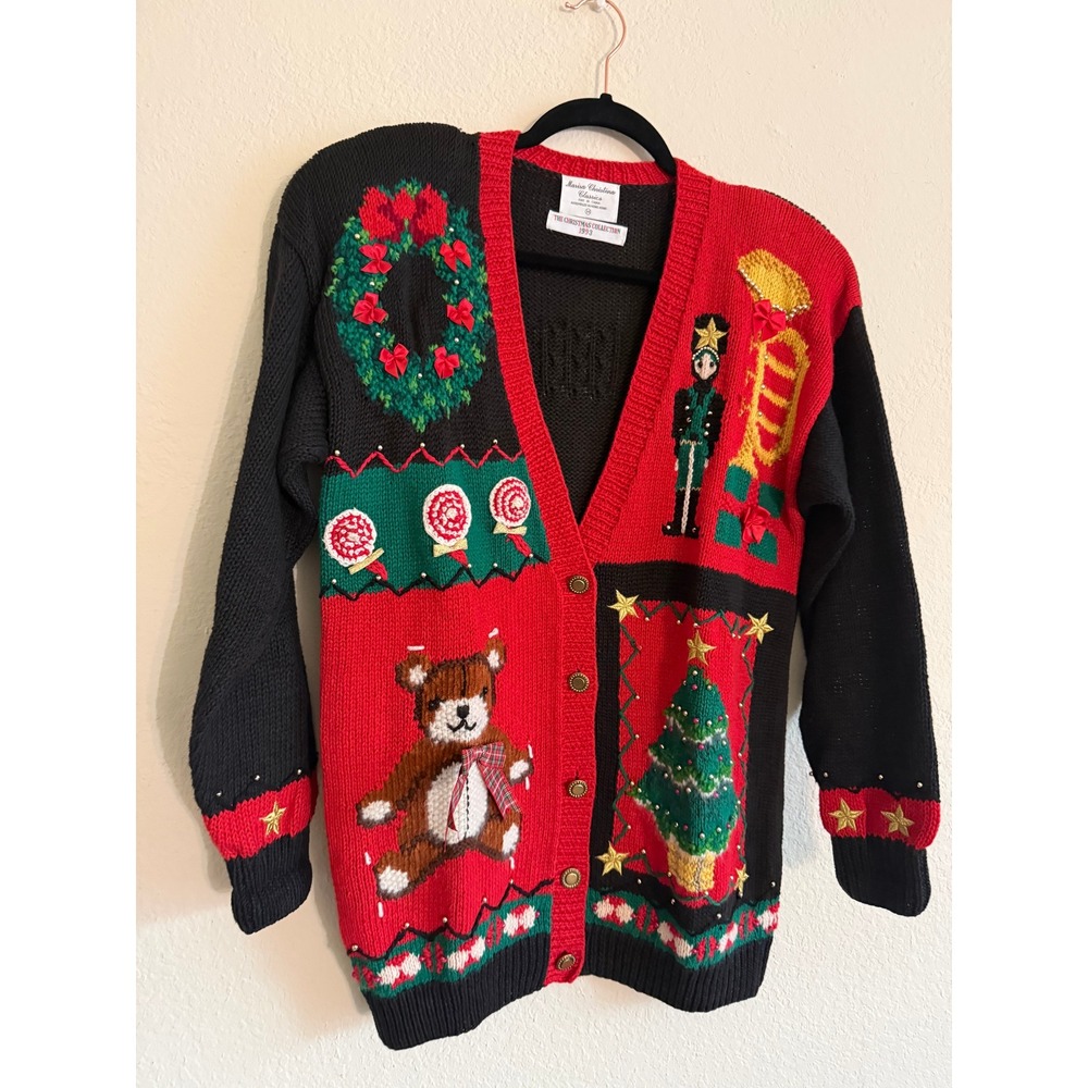 Marisa Christina Classics 1993 Vintage Christmas Cardigan Sweater Nutcracker M